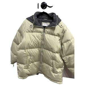 Komitor puffer/ski down jacket size 2X sage green down removable sleeves &hood